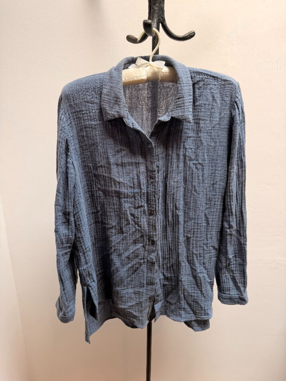 Eileen Fisher Blue Gauze Button-Down Shirt